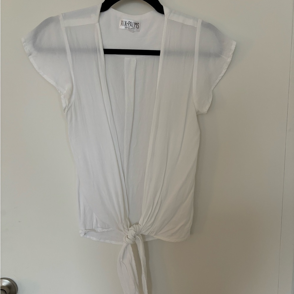 XIX Palms white sands knot top
